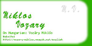 miklos vozary business card