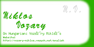 miklos vozary business card